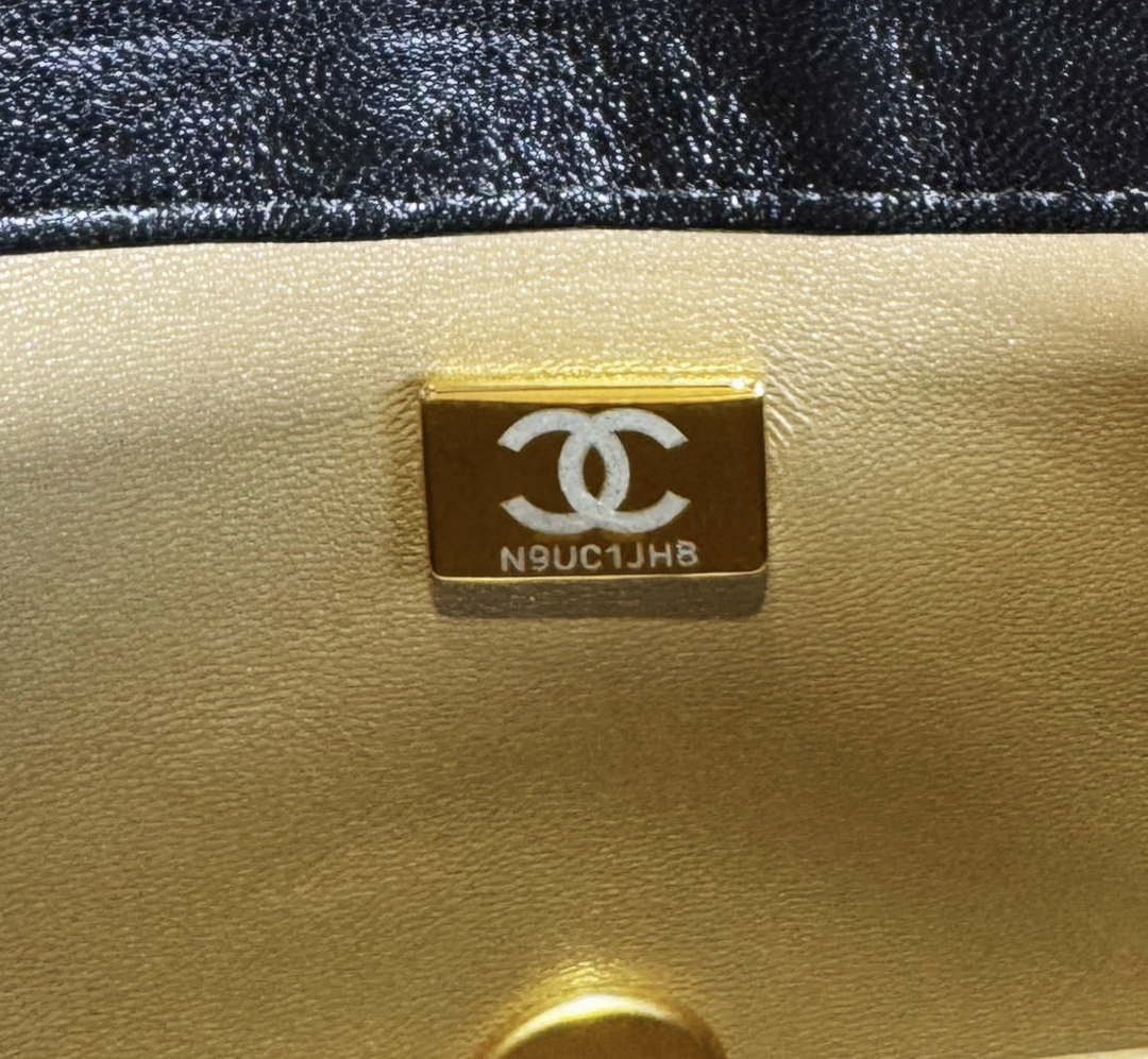 Chanel AS4861 Small Flap Bag Pearly Lambskin Imitation Pearls & Gold-Tone Metal Black - Default Title - View 10