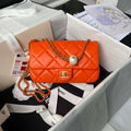 Chanel AS4861 Small Flap Bag Pearly Lambskin Imitation Pearls & Gold-Tone Metal Orange - Default Title - View 1