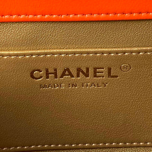 Chanel AS4861 Small Flap Bag Pearly Lambskin Imitation Pearls & Gold-Tone Metal Orange - Default Title - View 8