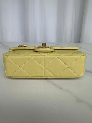 Chanel AS4861 Small Flap Bag Pearly Lambskin Imitation Pearls & Gold-Tone Metal Yellow - Default Title - View 4