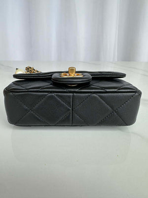 Chanel AS4868 Mini Flap Bag Pearly Lambskin Imitation Pearls & Gold-Tone Metal Black - Default Title - View 4