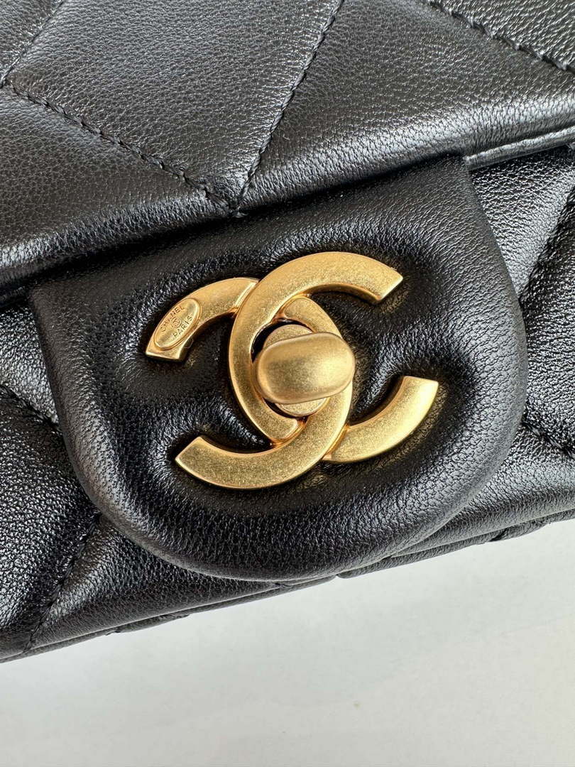 Chanel AS4868 Mini Flap Bag Pearly Lambskin Imitation Pearls & Gold-Tone Metal Black - Default Title - View 5