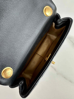 Chanel AS4868 Mini Flap Bag Pearly Lambskin Imitation Pearls & Gold-Tone Metal Black - Default Title - View 7