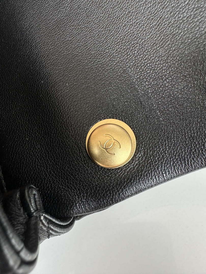 Chanel AS4868 Mini Flap Bag Pearly Lambskin Imitation Pearls & Gold-Tone Metal Black