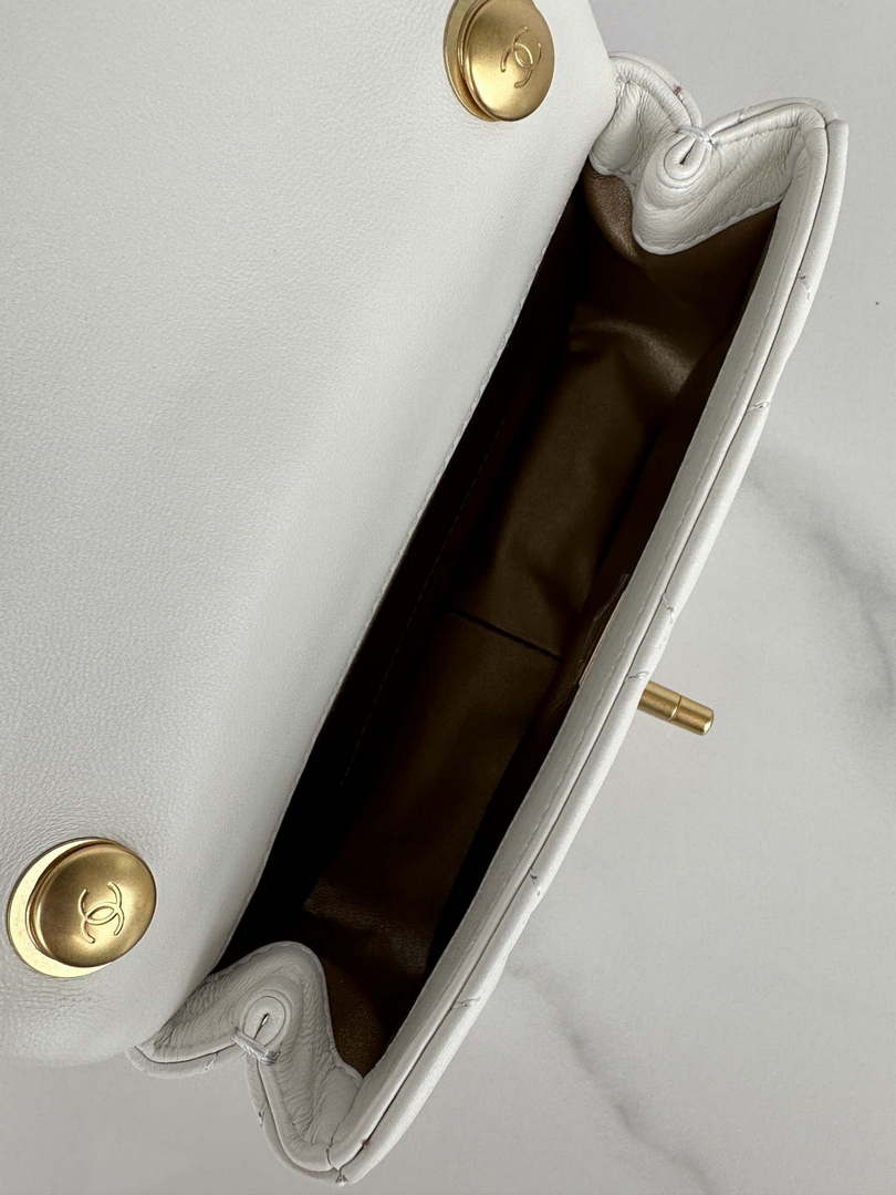 Chanel AS4868 Mini Flap Bag Pearly Lambskin Imitation Pearls & Gold-Tone Metal White - Default Title - View 9