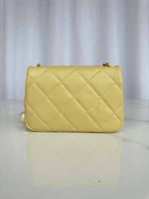 Chanel AS4868 Mini Flap Bag Pearly Lambskin Imitation Pearls & Gold-Tone Metal Yellow - Default Title - View 3
