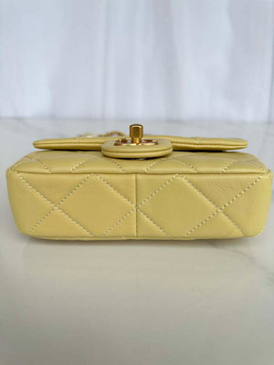 Chanel AS4868 Mini Flap Bag Pearly Lambskin Imitation Pearls & Gold-Tone Metal Yellow - Default Title - View 4