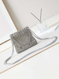 Chanel AS4894 Mini Handbag 22 bag evening bag Strass Silver-Tone Metal Silver