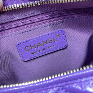 Chanel AS4912 Meduim Hobo Shiny Lambskin & Gold-Tone Metal Purple - Default Title - View 9