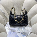 Chanel AS4912 Meduim Hobo Shiny Lambskin & Gold-Tone Metal Black - Default Title - View 1