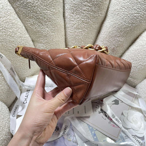 Chanel AS4912 Meduim Hobo Shiny Lambskin & Gold-Tone Metal Brown - Default Title - View 3