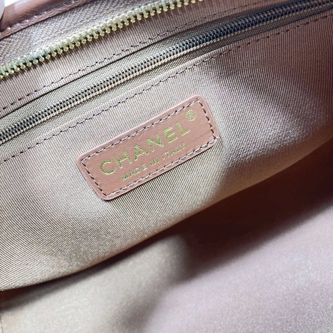 Chanel AS4912 Meduim Hobo Shiny Lambskin & Gold-Tone Metal Brown