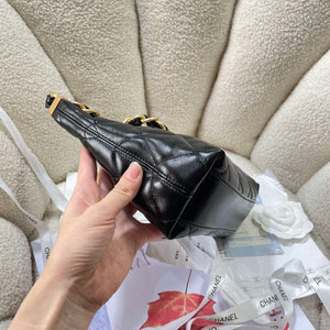 Chanel AS4922 Small Hobo Shiny Lambskin & Gold-Tone Metal Black - Default Title - View 3