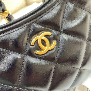 Chanel AS4922 Small Hobo Shiny Lambskin & Gold-Tone Metal Black - Default Title - View 6