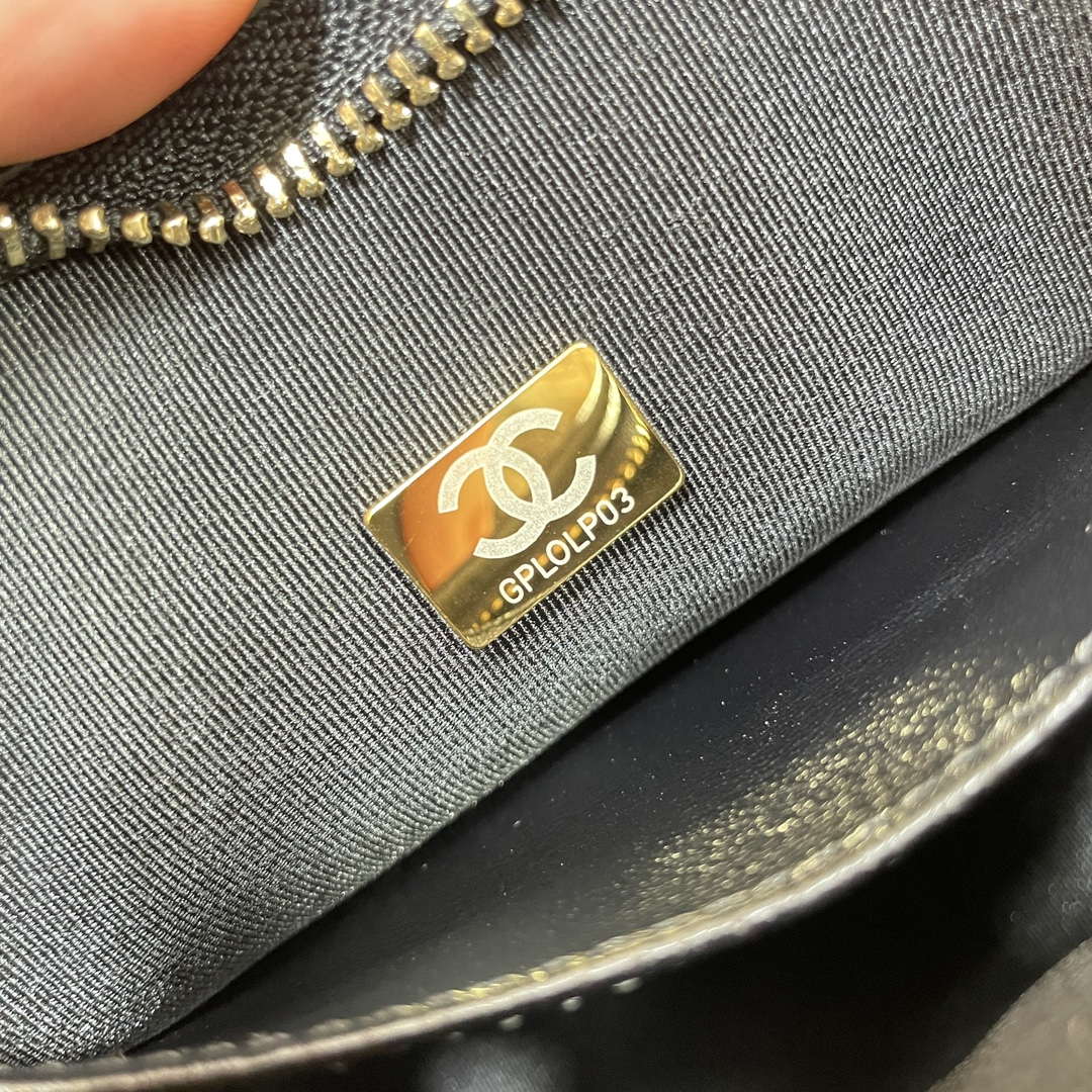 Chanel AS4922 Small Hobo Shiny Lambskin & Gold-Tone Metal Black - Default Title - View 9