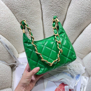 Chanel AS4922 Small Hobo Shiny Lambskin & Gold-Tone Metal Green - Default Title - View 4
