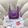 Chanel AS4922 Small Hobo Shiny Lambskin & Gold-Tone Metal Purple - Default Title - View 1