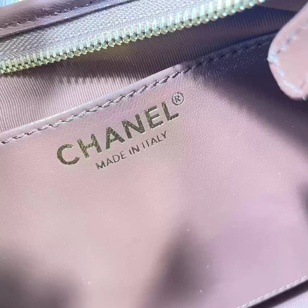 Chanel AS4922 Small Hobo Shiny Lambskin & Gold-Tone Metal Brown