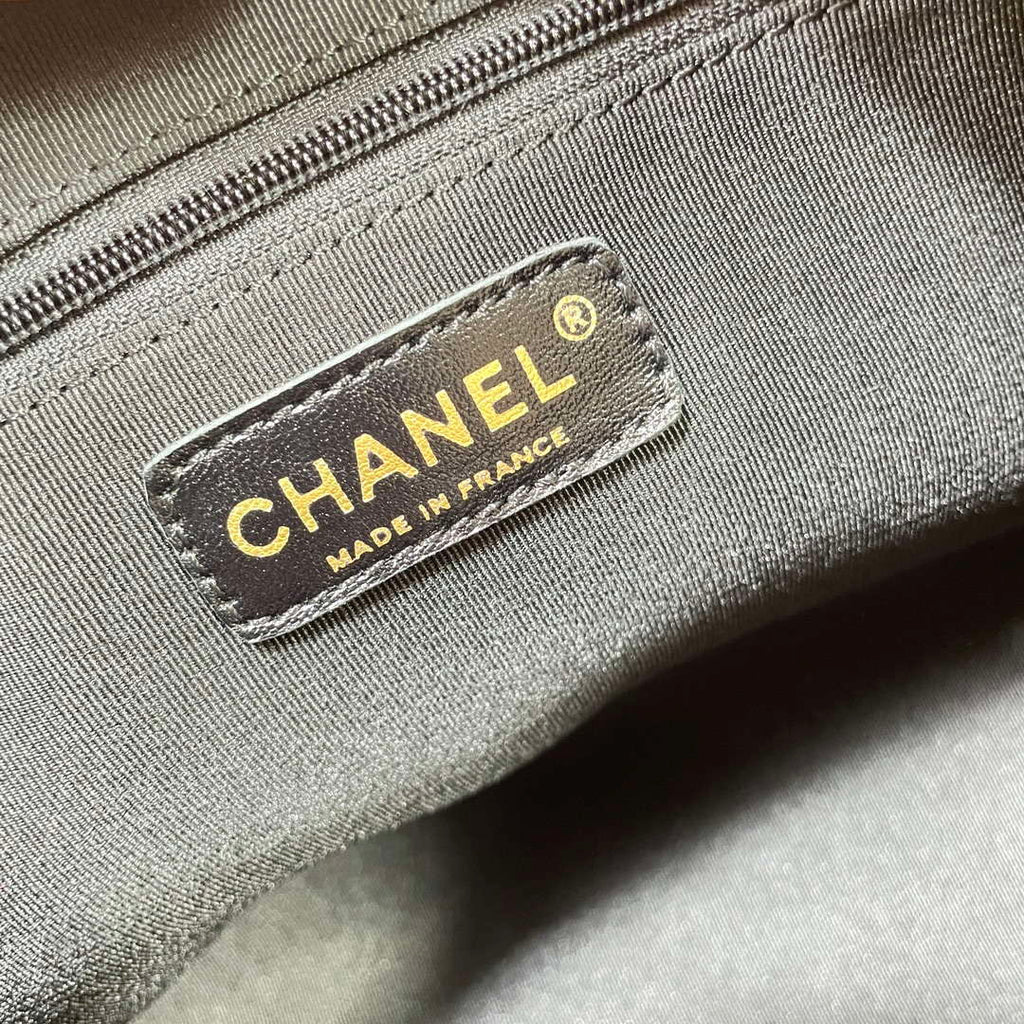 Chanel AS4923 Large Hobo Shiny Lambskin & Gold-Tone Metal Black