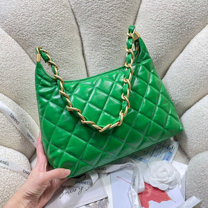 Chanel AS4923 Large Hobo Shiny Lambskin & Gold-Tone Metal Green - Default Title - View 4