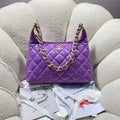 Chanel AS4923 Large Hobo Shiny Lambskin & Gold-Tone Metal Purple