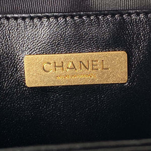 Chanel AS4958 Mini Flap bag With top handle Shiny Lambskin & Gold-Tone Metal Black - Default Title - View 7