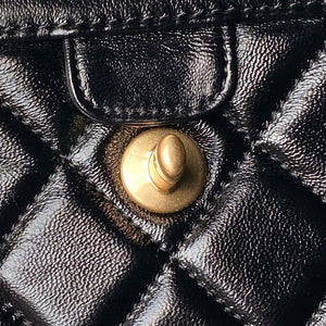 Chanel AS4958 Mini Flap bag With top handle Shiny Lambskin & Gold-Tone Metal Black - Default Title - View 8