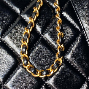 Chanel AS4959  Flap bag With top handle Shiny Lambskin & Gold-Tone Metal Black - Default Title - View 4