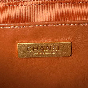 Chanel AS4959  Flap bag With top handle Shiny Lambskin & Gold-Tone Metal Brown - Default Title - View 3