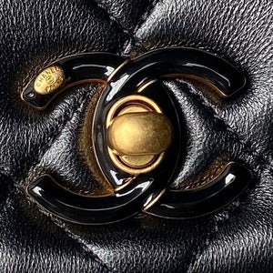 Chanel AS4973 Mini Flap Bag Shiny Lambskin Enamel & Gold-Tone Metal Black - Default Title - View 3