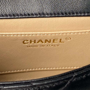 Chanel AS4973 Mini Flap Bag Shiny Lambskin Enamel & Gold-Tone Metal Black - Default Title - View 9