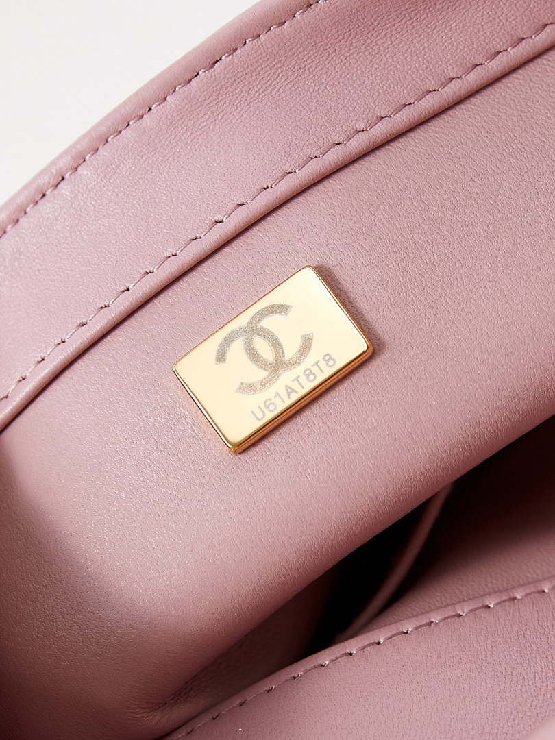 Chanel AS4986 Mini Flap bag Shiny Lambskin  Imitation Pearls & Gold-Tone Metal Pink