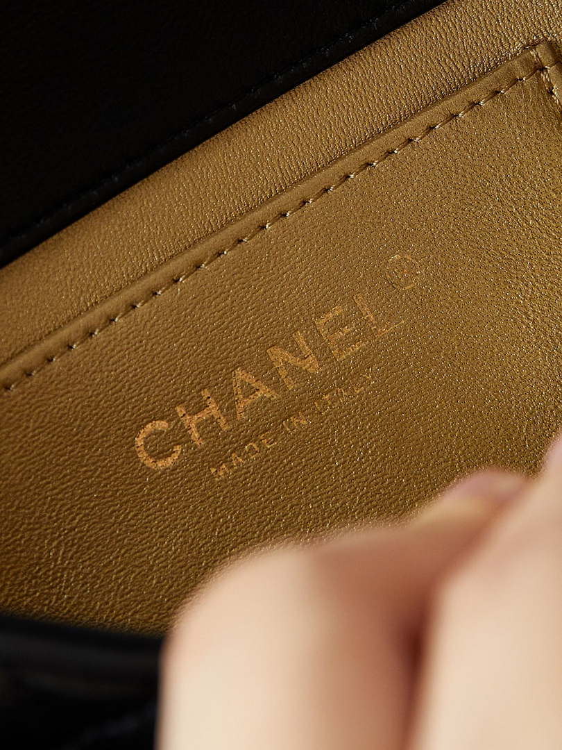 Chanel AS4986 Mini Flap bag Shiny Lambskin  Imitation Pearls & Gold-Tone Metal Black - Default Title - View 8