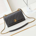 Chanel AS4997 Flap Bag with top Handle Shiny Lambskin  Imitation Pearls & Gold-Tone Metal Gray - Default Title - View 1