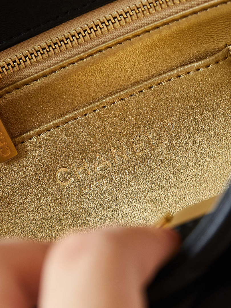 Chanel AS5011 Flap bag Shiny Lambskin Imitation Pearls & Gold-Tone Metal Black - Default Title - View 8