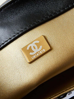 Chanel AS5011 Flap bag Shiny Lambskin Imitation Pearls & Gold-Tone Metal Black - Default Title - View 9