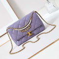 Chanel AS5011 Flap bag Shiny Lambskin Imitation Pearls & Gold-Tone Metal Light Purple - Default Title - View 1