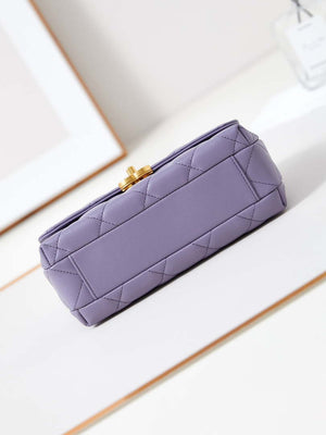 Chanel AS5011 Flap bag Shiny Lambskin Imitation Pearls & Gold-Tone Metal Light Purple - Default Title - View 6