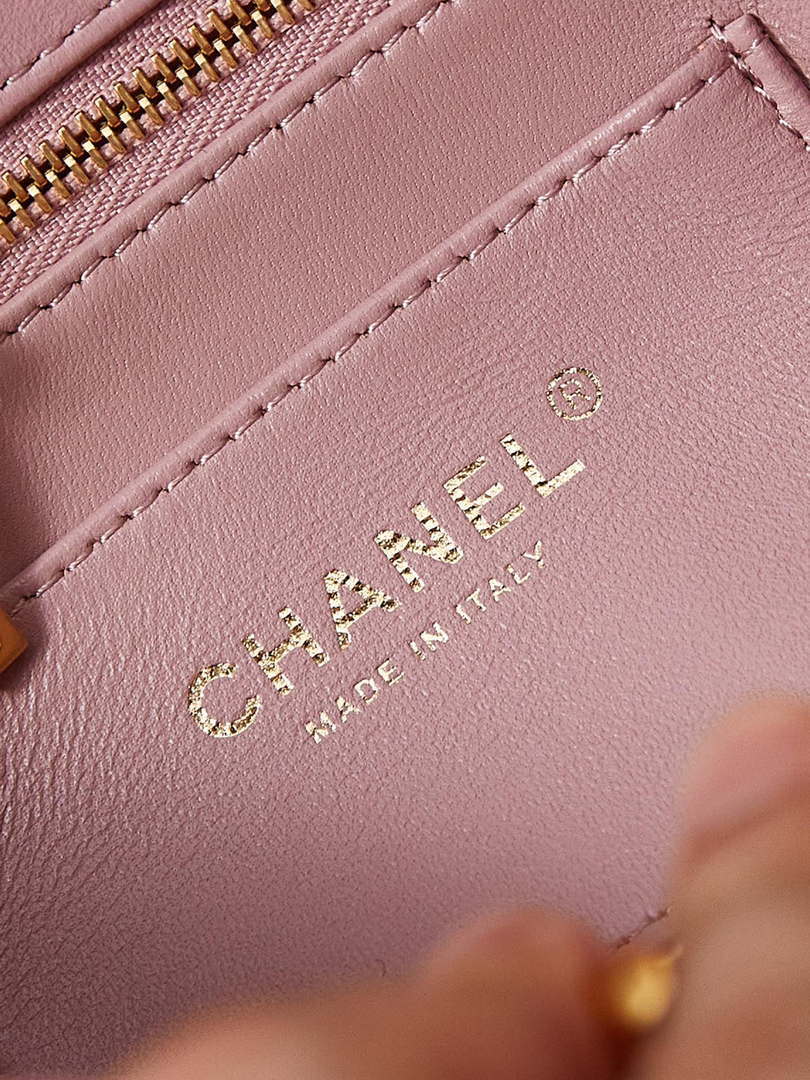 Chanel AS5011 Flap bag Shiny Lambskin Imitation Pearls & Gold-Tone Metal Pink - Default Title - View 8