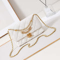 Chanel AS5011 Flap bag Shiny Lambskin Imitation Pearls & Gold-Tone Metal White - Default Title - View 1