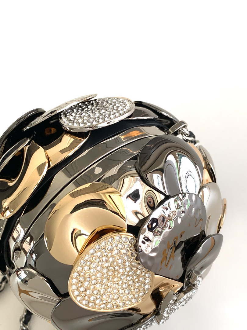 Chanel AS5013 Evening Sphere Minaudiere Strass & Black Metal Black