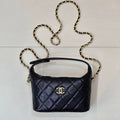 Chanel AS5022 Small Hobo Grained Calfskin Black