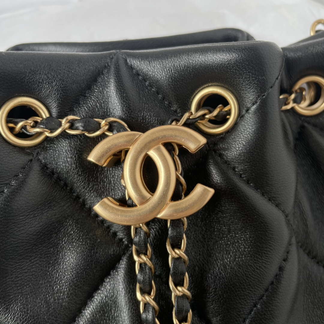 Chanel AS5094 Shopping bag Bucket Drawstring 24c Bag Black