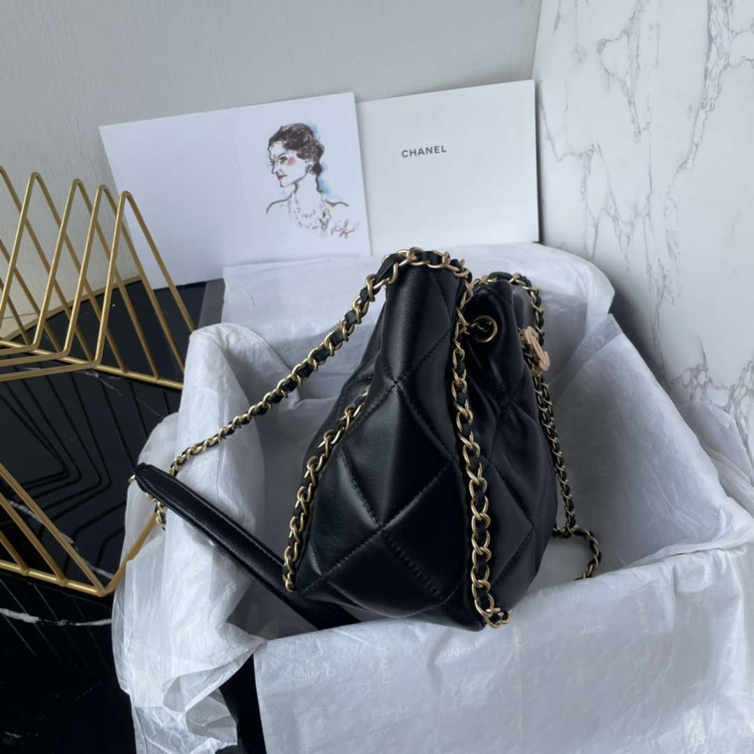 Chanel AS5094 Shopping bag Bucket Drawstring 24c Bag Black - Default Title - View 3