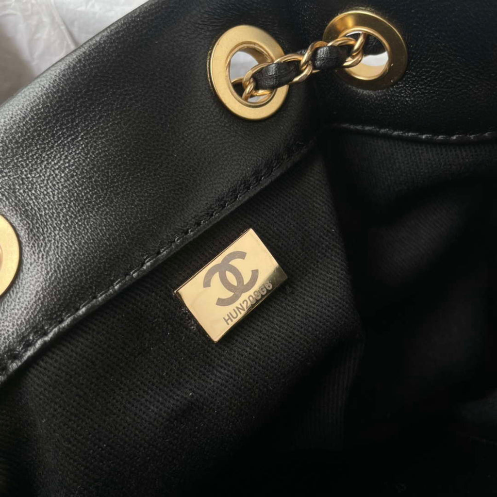 Chanel AS5094 Shopping bag Bucket Drawstring 24c Bag Black