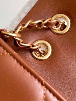 Chanel AS5149 Flap Bag Shearling Lambskin & Gold-Tone Metal Beige & Brown - Default Title - View 7