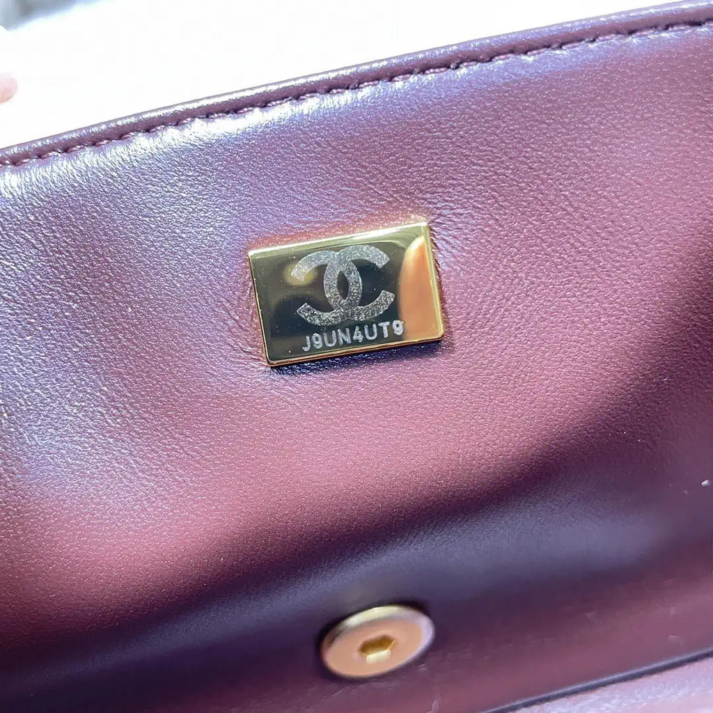 Chanel AS5149 Flap Bag Shearling Lambskin & Gold-Tone Metal Wine Red
