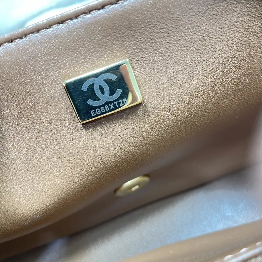 Chanel AS5149 Flap Bag Shearling Lambskin & Gold-Tone Metal Brown