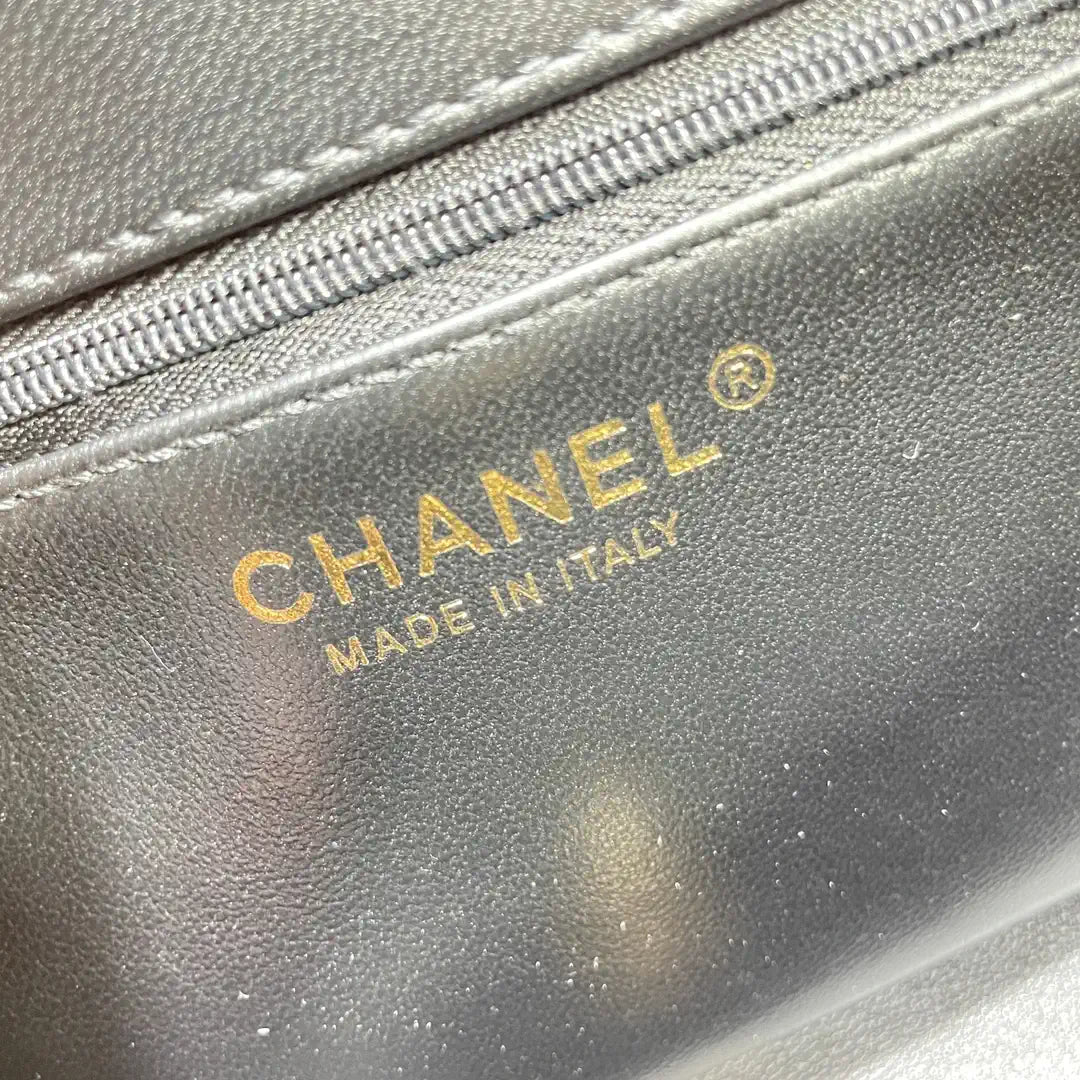 Chanel AS5149 Flap Bag Shearling Lambskin & Gold-Tone Metal Black