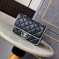 Chanel  AS5150 Spring-Summer 2025 Pre-collection Flap Bag Lambskin  Black  & White - Default Title - View 1